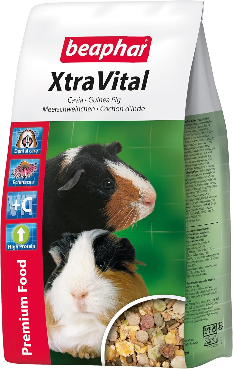 Beaphar Xtravital Cobaya 1kg, Comida Conejos, Pienso con Vitaminas y Minerales