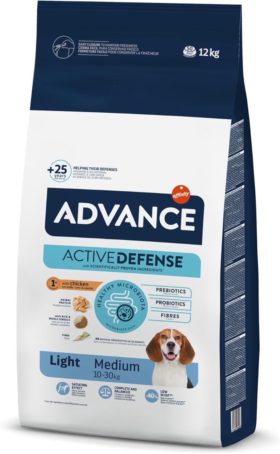 Advance Medium Adult Light, Pienso para Perros Adultos de Razas Medianas Bajo