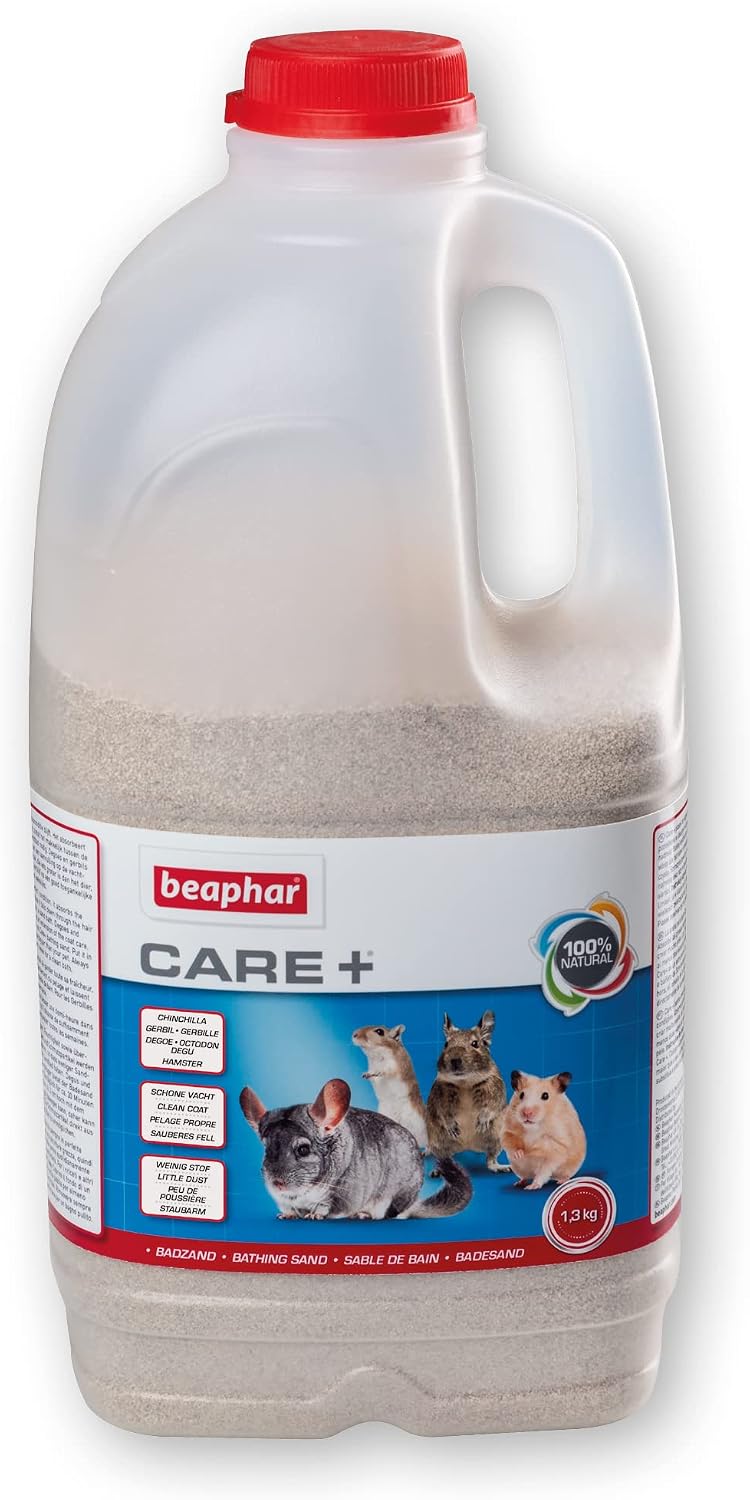Beaphar - Care+ Arena de Baño para Chinchillas y Roedores - Absorbe la Grasa