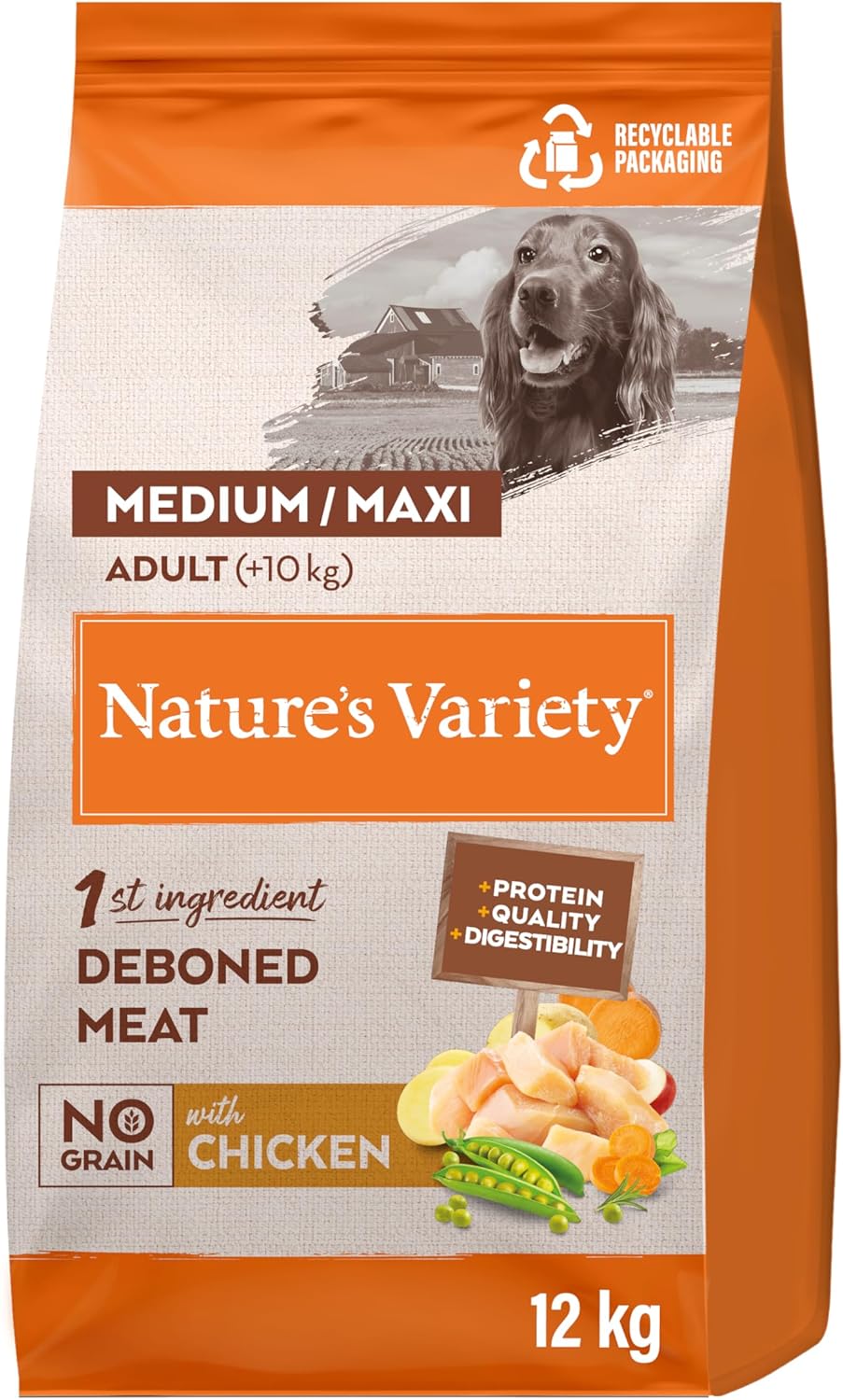 Natures Variety No Grain Pienso para Perros Adultos con Pollo - 12kg