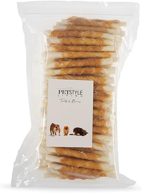 Palitos para Masticar con Pollo - Snacks para Perros - 12,5 cm - Pack 100