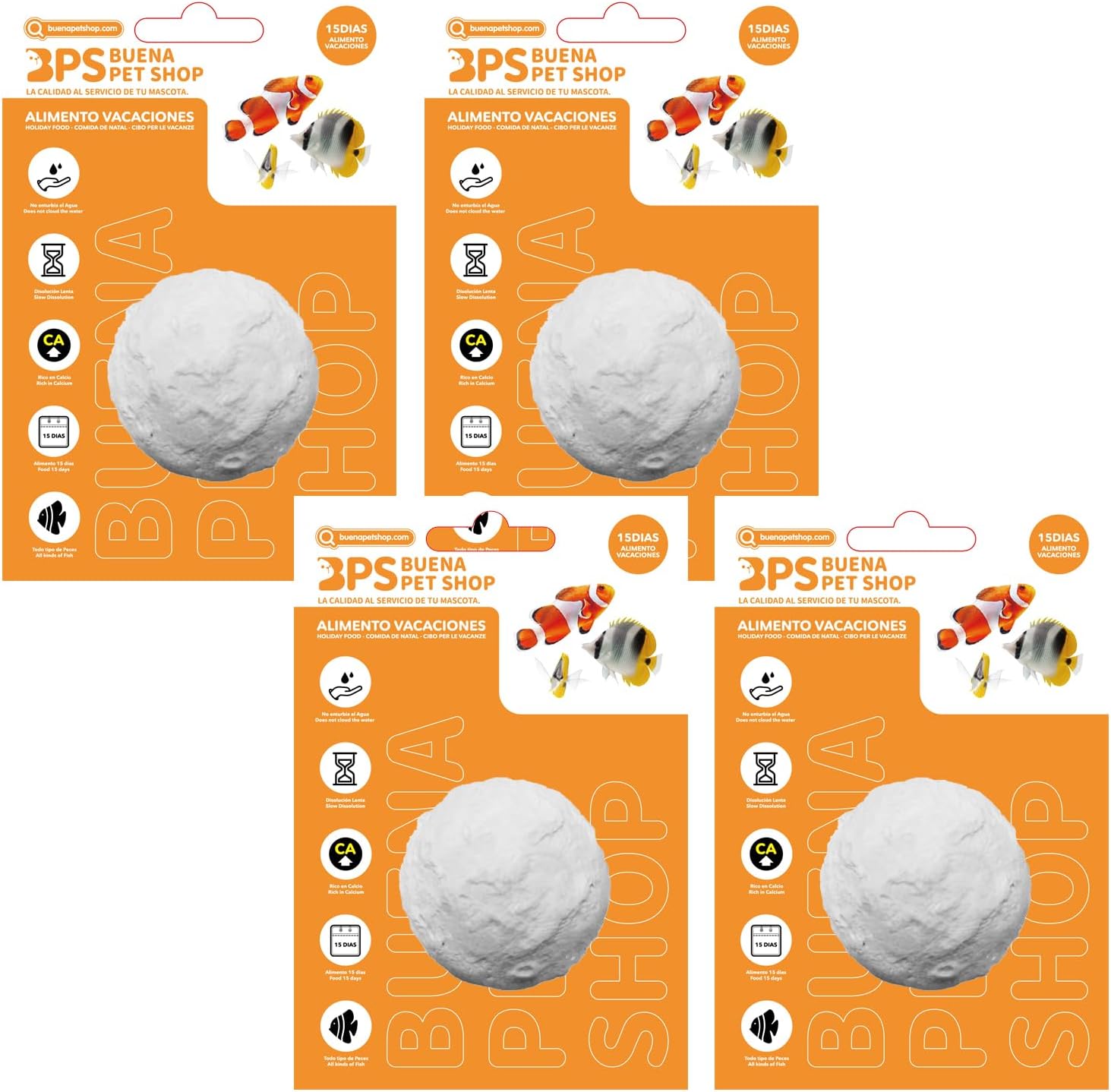 BPS 4 Piezas Alimento de Peces para Fin de Semana para 15 Días para Todos Tipos