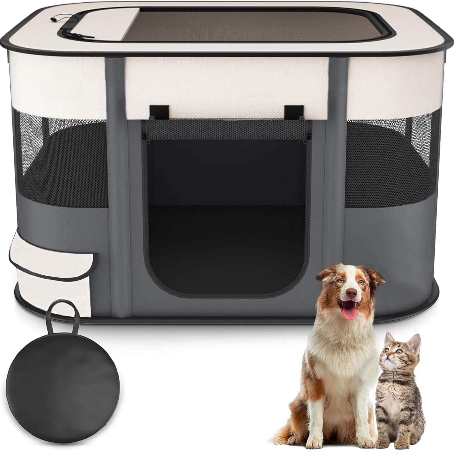 Valla portátil para Mascotas de 70 x 55 x 45 cm, Plegable, Rectangular, Sala