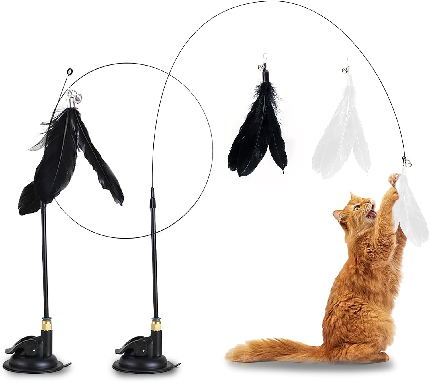 Juguetes Gatos Interactivos, Artículos Juguetes para Gatos, Suction Cup, Pluma