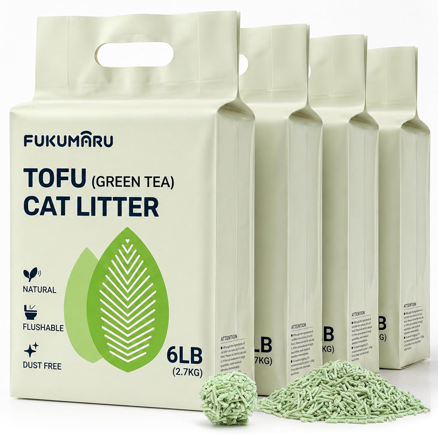 FUKUMARU Arena de Tofu para Gatos 10.8kg - Arena aglomerante para Gatos