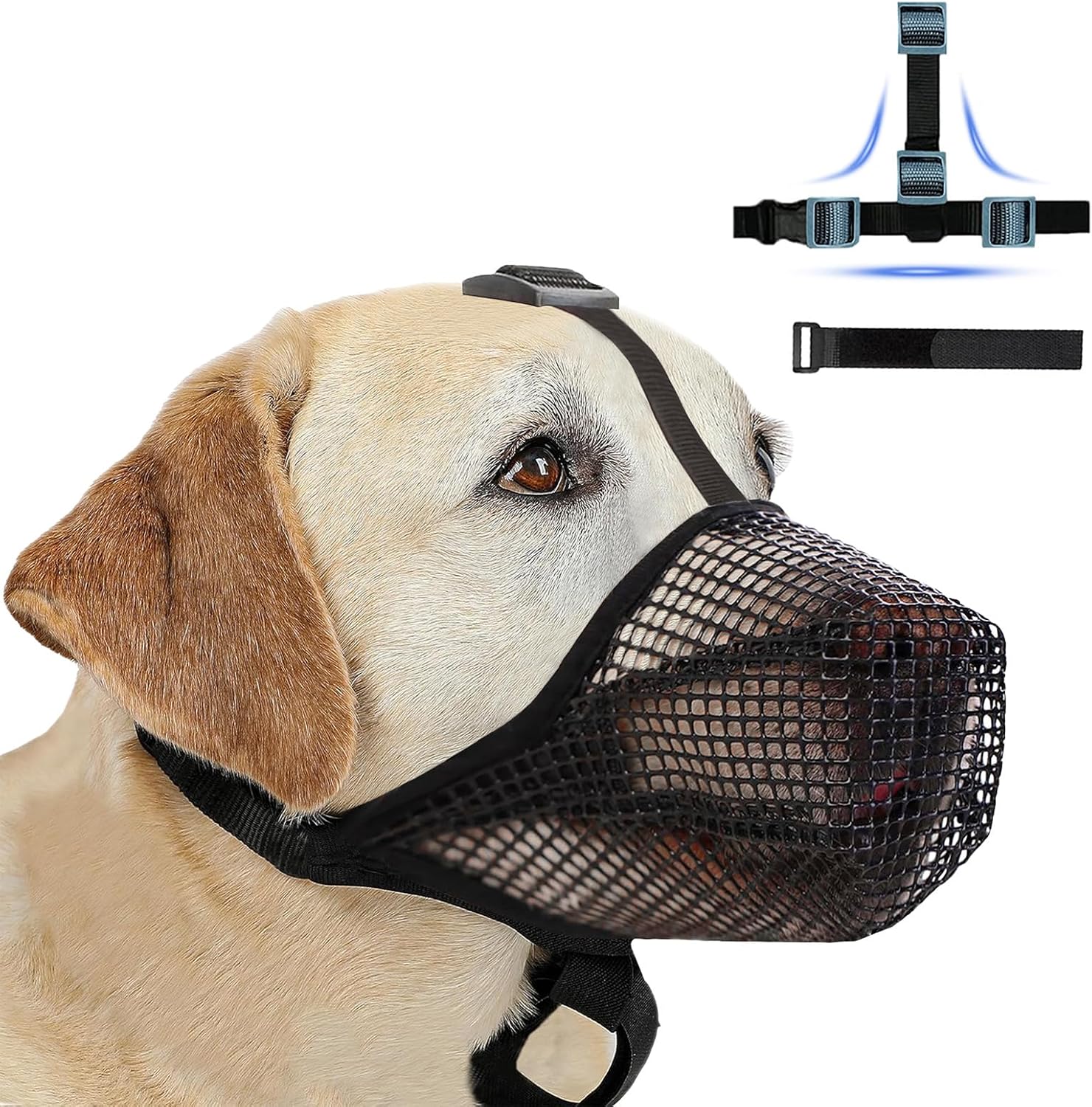 Bozal de Perro, Transpirable Máscara del Perro, Suave Ajustable con Correas