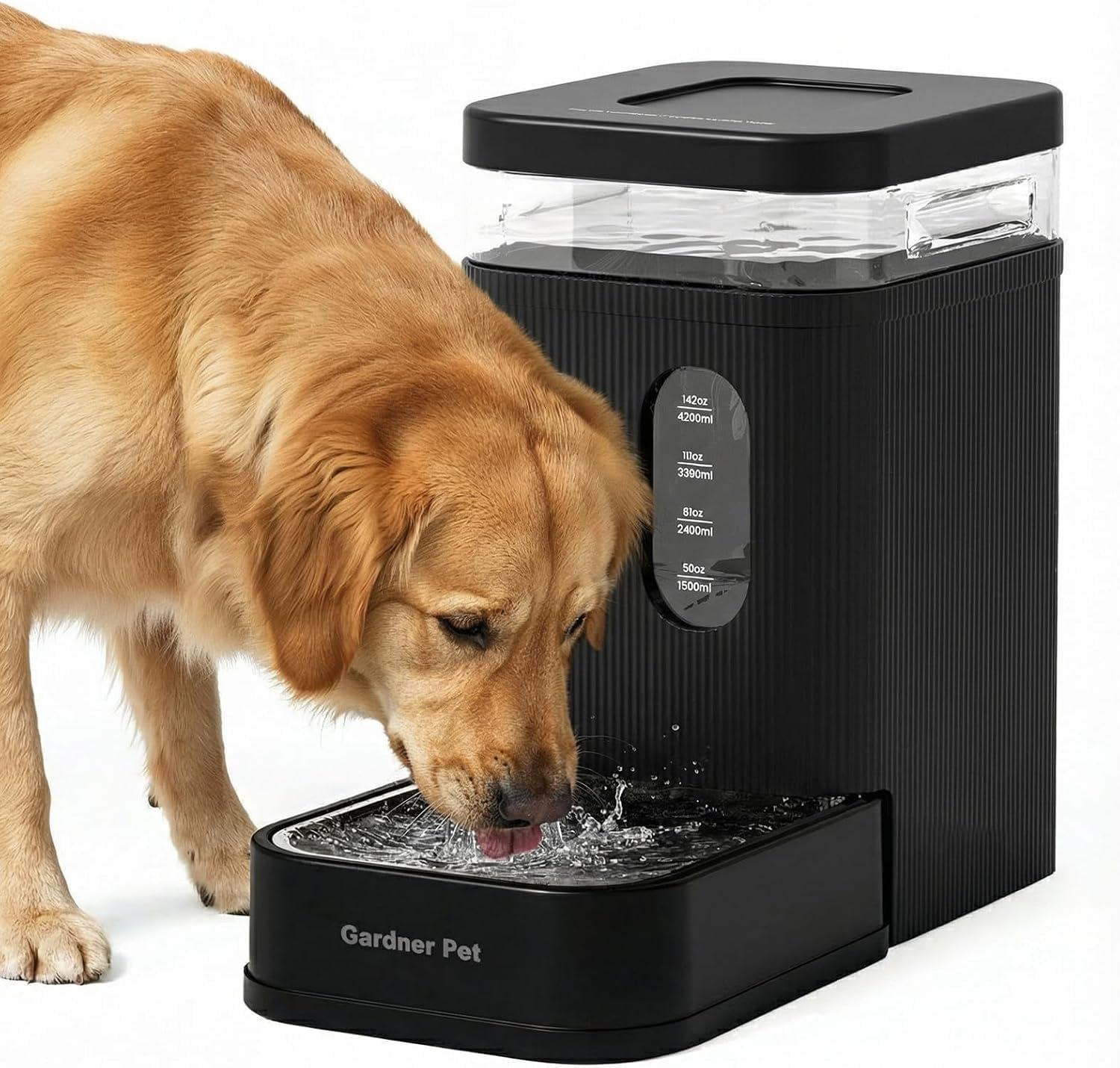 Gardner Pet Dispensador Automático de Agua para Perros y Gatos 6.5L-Negro