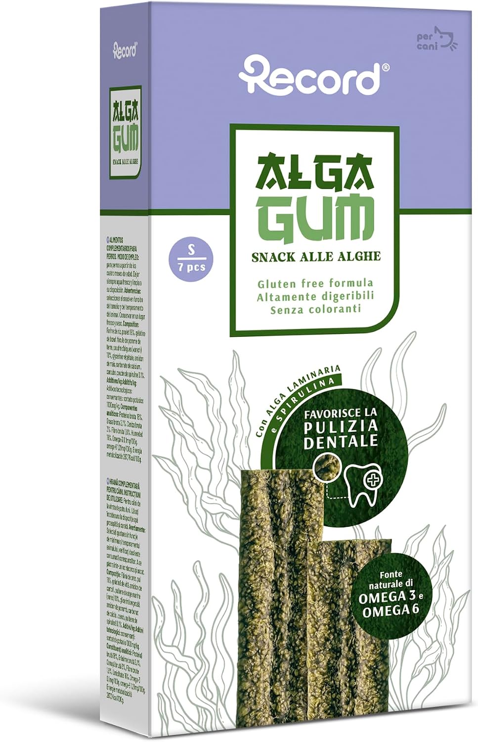 Record - Snacks dentales para Perros Alga Gum con Algas laminarias