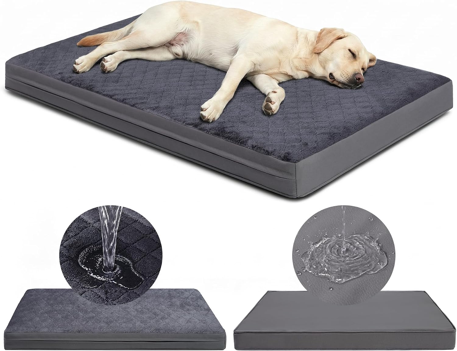 Cama Perro Grande XL-119x73x9 Cm, Colchón Impermeable para Perros, Una Cara