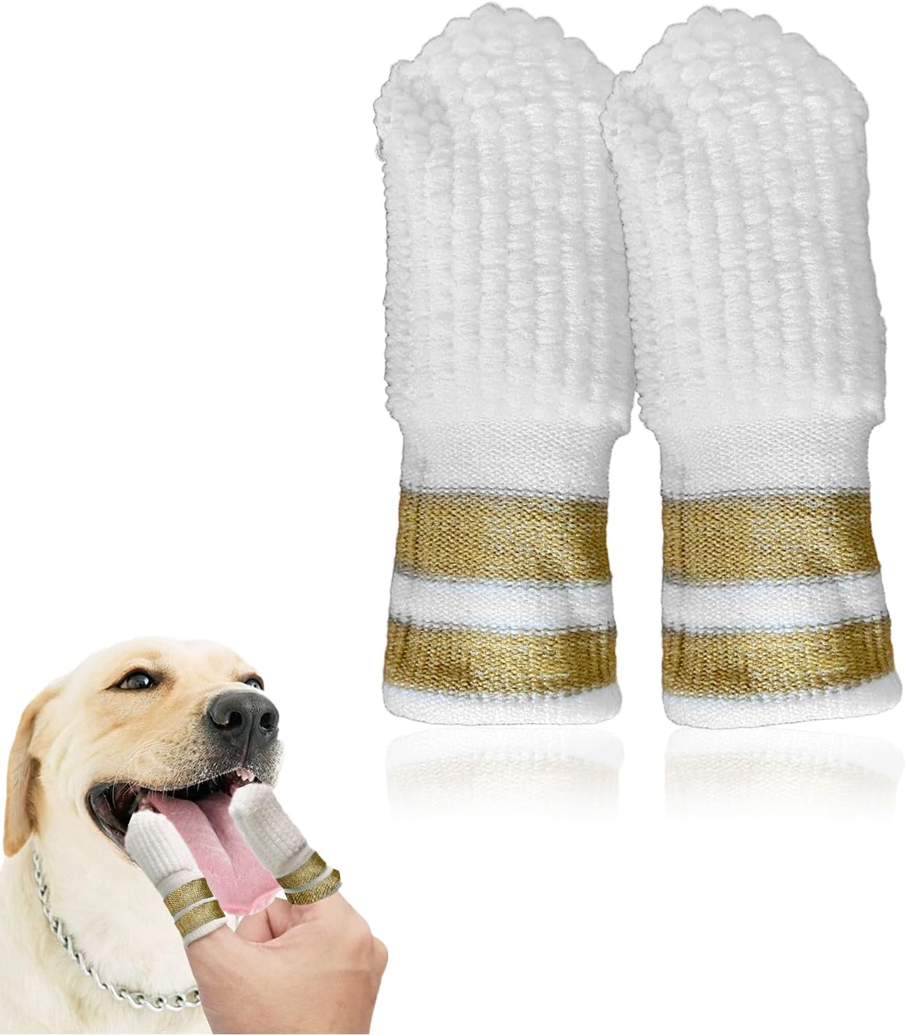 Cepillo de Dientes de Dedo para Perros y Gatos 2 Unidades, Silicona 360º Suave