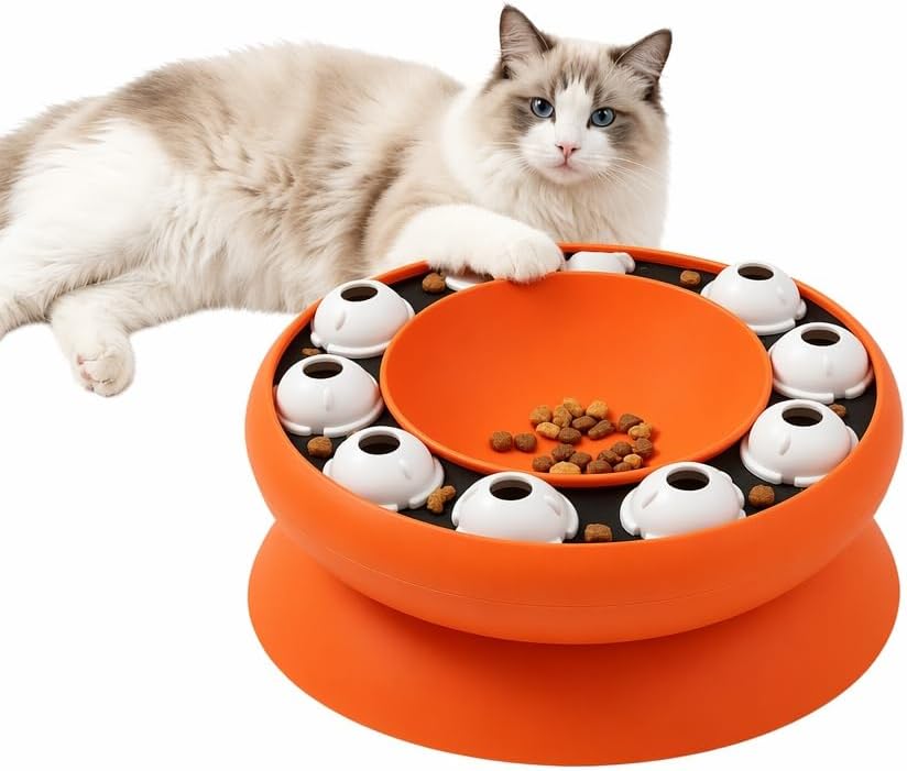 Comedero Gato Antivoracidad Interactivo KOSLEOW Puzzle Rotatorio para Gatos