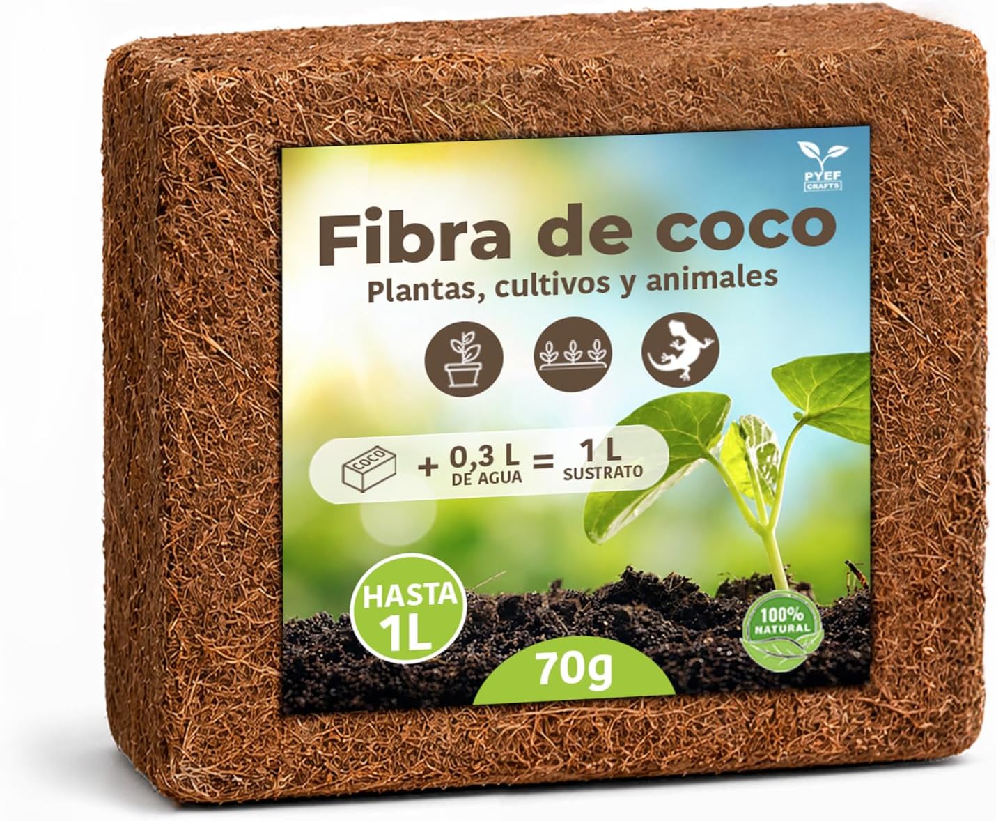 Fibra de Coco Sustrato Natural para Plantas y Reptiles (1L) – Tierra de Coco