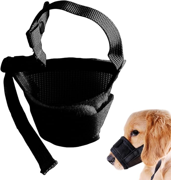 KOHVAN Bozal Perro Pequeño de Nylon Ajustable, Bozal Antiladridos y Anti